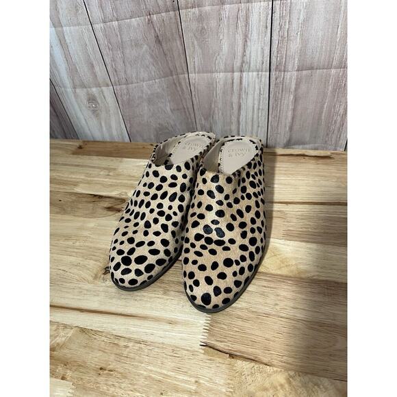 Crown & Ivy Leopard Print Mike Clogs Sz 9.5 Slip On - Picture 1 of 8